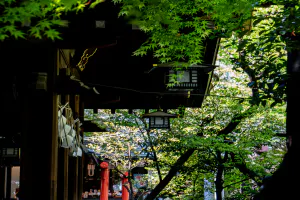 People praying at Atago Jinja Shrine