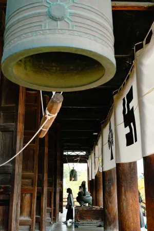 Zenko-ji temple main hall and bell