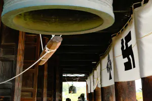 Zenko-ji temple main hall and bell
