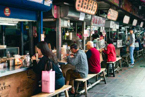 Alley where good food is gathered in high density