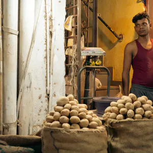 Man selling potatoes