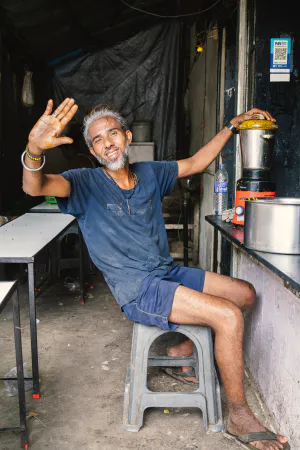 Man spinning the mixer