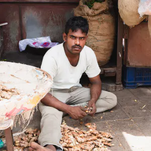 Man selling ginger