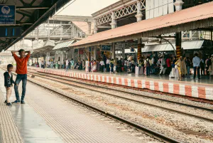 Brothers waiting for train