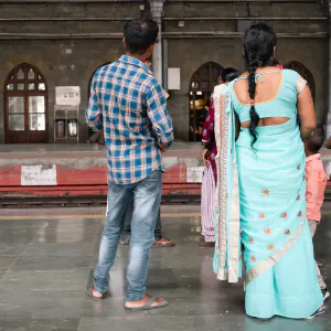 People waiting for the train on the platform