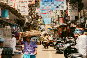 Carriers with baskets on their heads