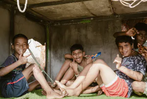 Boys posing for a photo