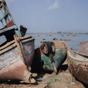 Tattered fishing boats