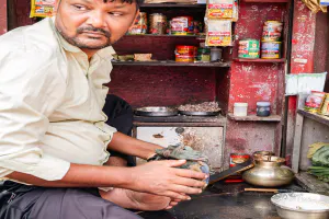 Man working in a small store