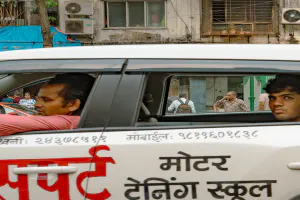 Car with Devanagari letters