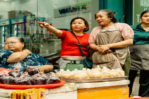 Women street vendors trading on the streets of Hanoi