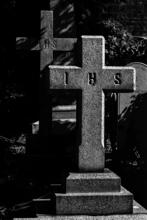 Two crosses in cemetery