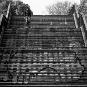 Graffiti on stairway
