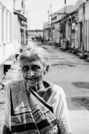 Older woman wearing saree