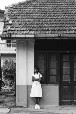 Girl waiting for bus