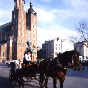 聖マリア教会と馬車
