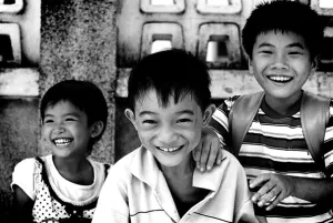Children laughing altogether