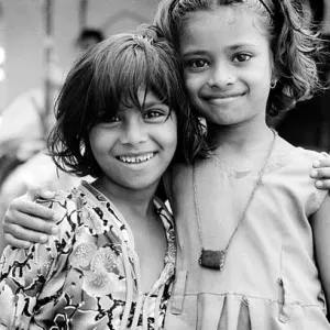 Two smiling girls