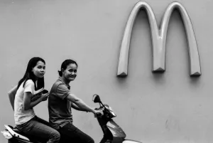 Mother, daughter, Golden Arches