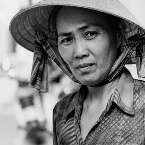 Woman with conical hat