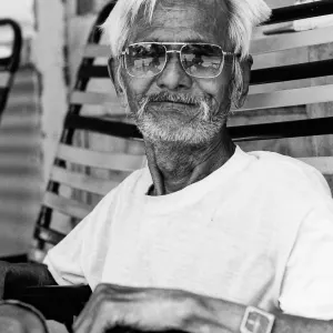 Man relaxing in cafe