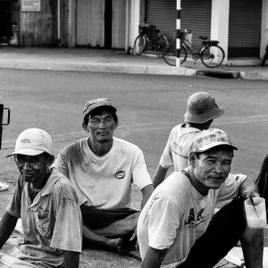 Laborers taking a rest together