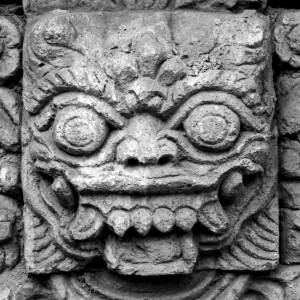 Terrifying face in a Hindu temple