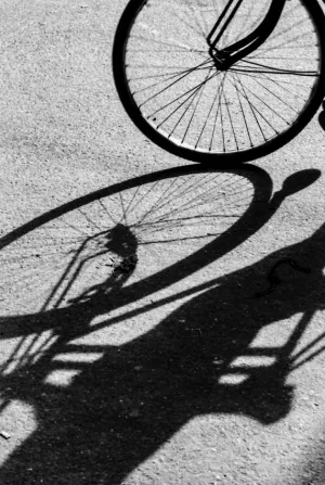 Silhouette and shadow of cycle rickshaw