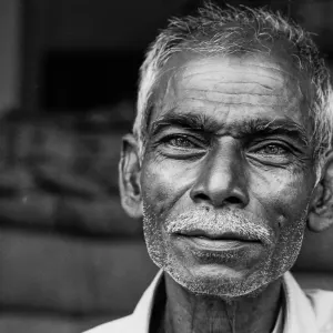Man with well-groomed whisker