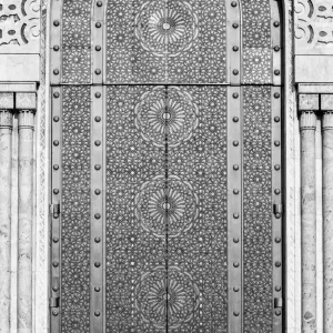 Huge door of Hassan II mosque
