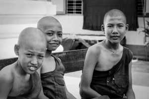 Buddhist monks relaxing