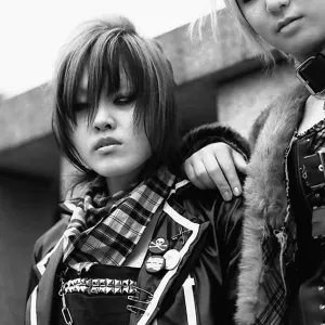 two girls in punk fashion