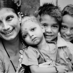 Mother, baby and kids