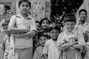 Many kids in front of my camera
