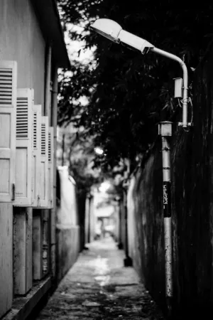 Deserted narrow street