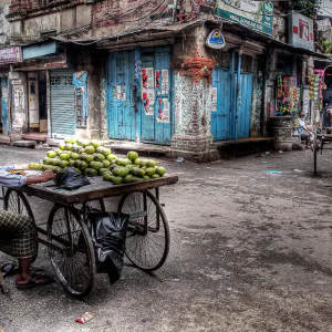 Mango seller and rickshaw