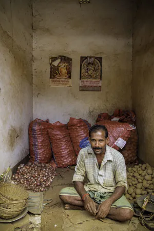 Man selling onion and potato