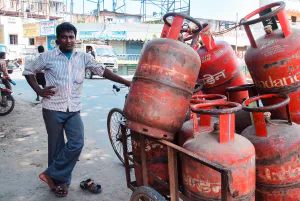 Man delivering gas cylinders