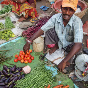Man selling vegetables