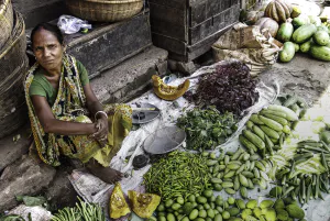Woman selling vegetables