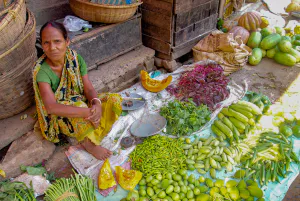 Woman selling vegetables