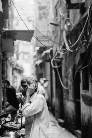 Man making phone call