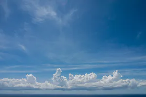 Clouds and sea horizon