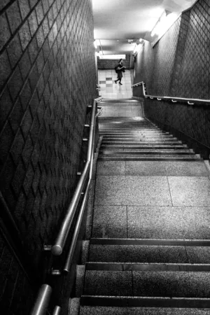 Narrow stairway