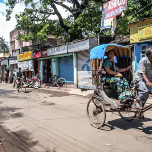 Cycle rickshaw passing