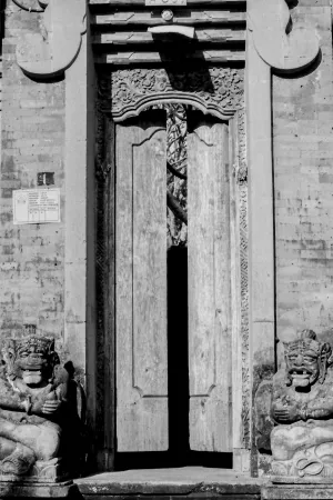 Slightly opened door