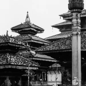 Temples in Durbar square in Kathmandu