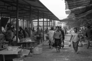 Women walking in market