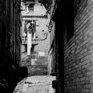 Dark lane in old quarter