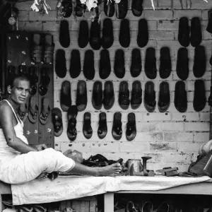 Man selling sandals